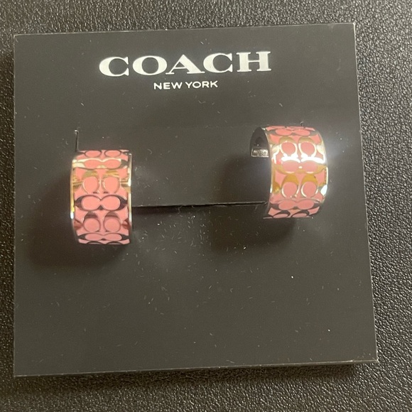 Coach Pink Patterned Earrings - Picture 1 of 2